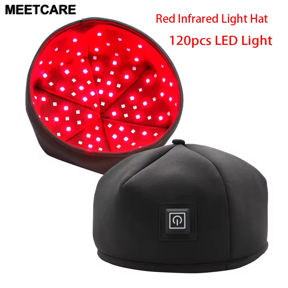 

LED Red Infrared Light Hat with 120pcs Led Lights 660nm 830nm NIR Helmet Cap Phototherapy Device for Hair Growth Regrowth Target