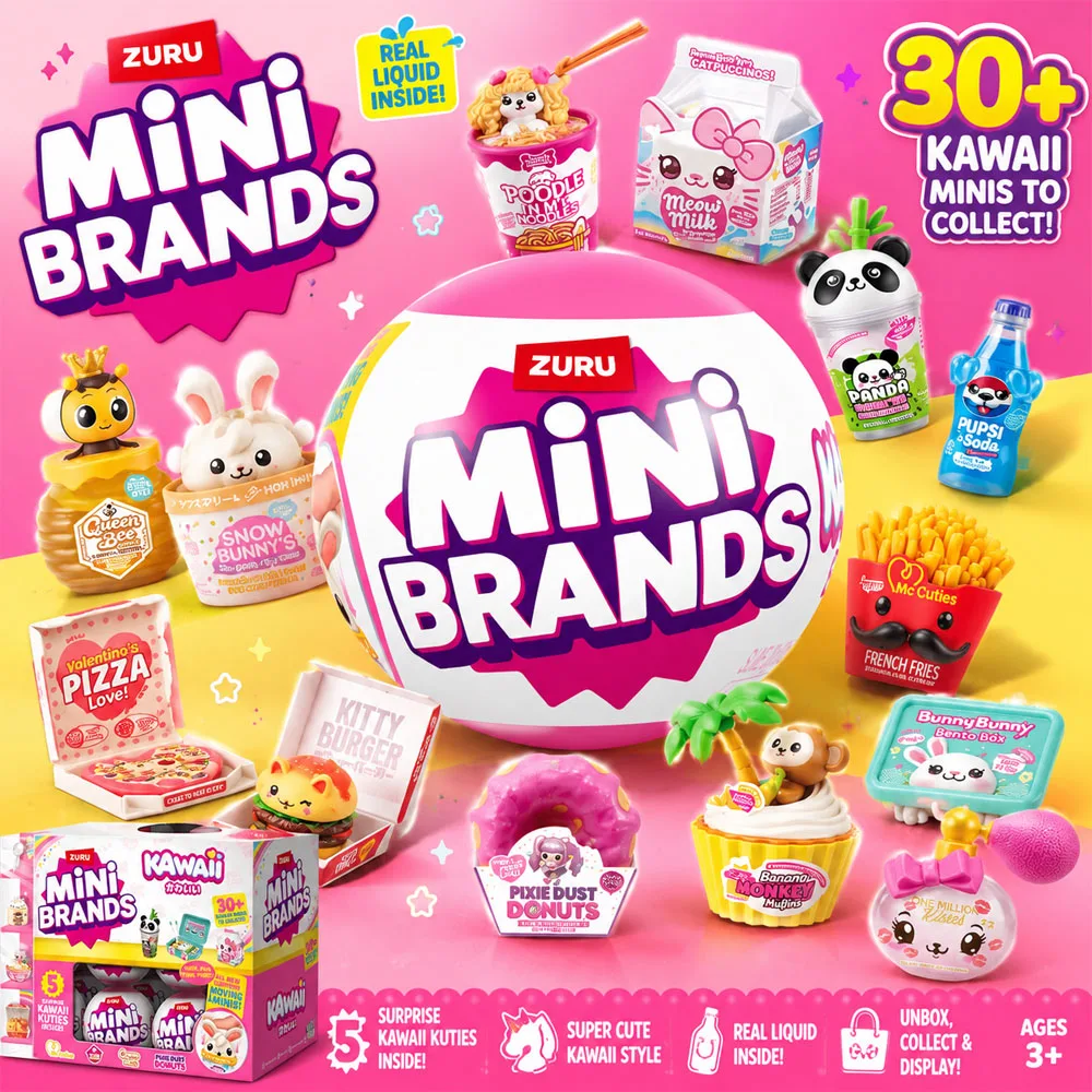 Zuru Mini Brands 5 Surprise Kawaii Surprise Ball  Collectible Mini Toys Blind Capsule Miniature  food  Toy Collection Gift Kids