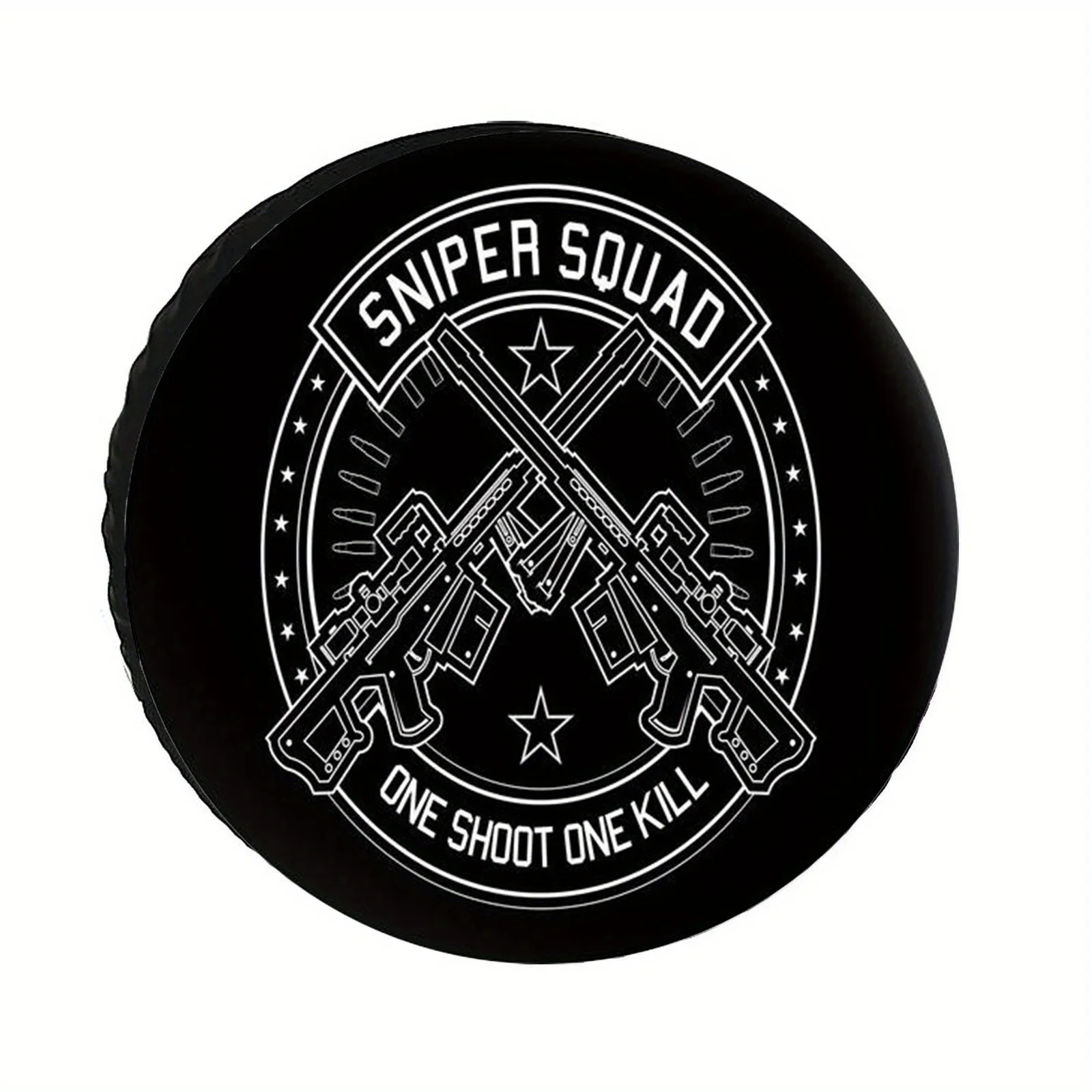 Gun Expert Pattern, Polyester Tire Cover, Spare Tire Cover, High Elasticity Design, Suitable For Suvs/Off-Road Vehicles/Sedans,