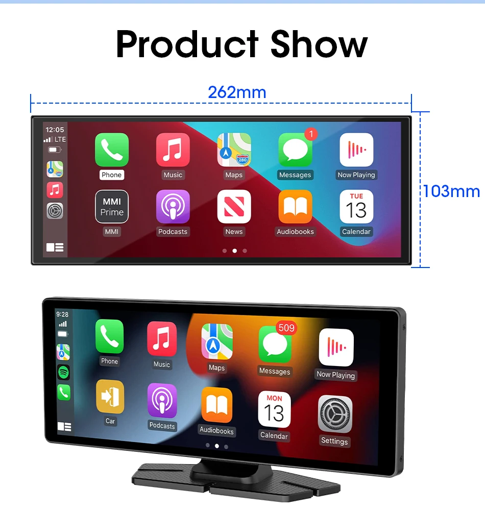 11,26 Zoll Dash Cam Auto DVR 4K Kamera Wireless Carplay Android Auto Touchscreen Dual Len Video Recorder Dashboard BT FM AUX GPS – Detail 18