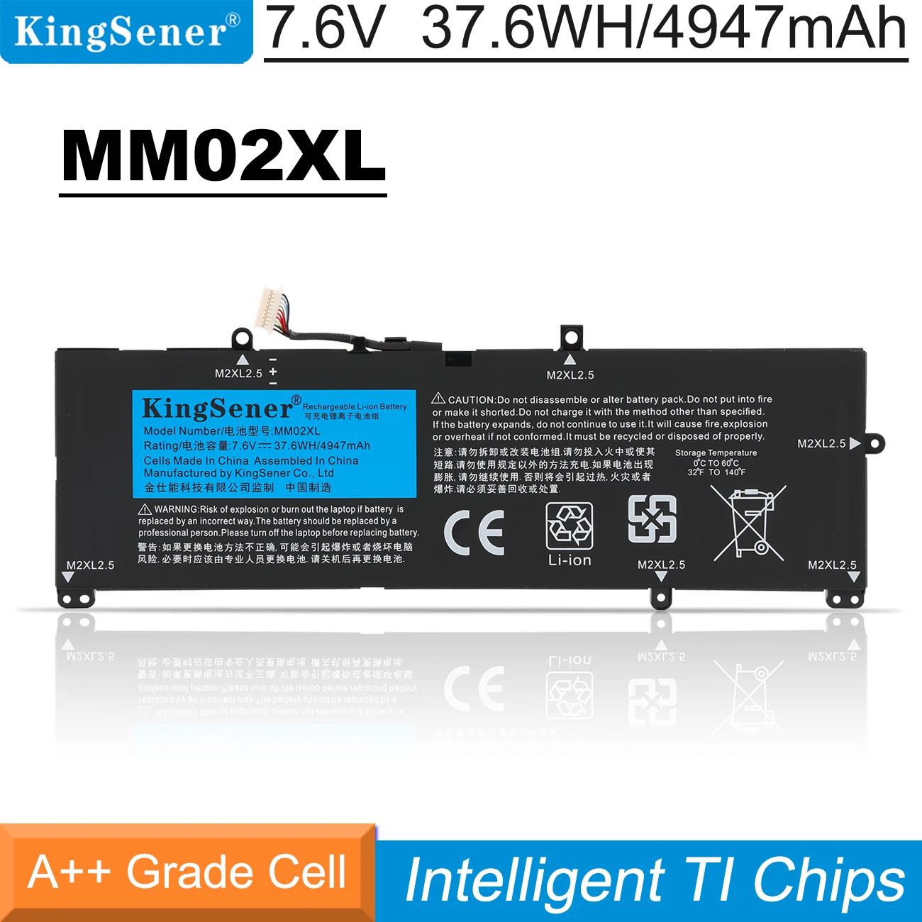 KingSener MM02XL Laptop Battery For HP Pavilion 13-AN000 5HE66PA Series Notebook HSTNN-DB8U L27868-1C1 MM02037XL 7.6V 4960mAh