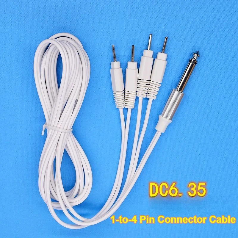 4 Way 2mm Pin Electrode Cable 4.0 Safety Plug Physiotherapy Lead Wire TENS EMS Replacement Durable Soft High Quality Health Care