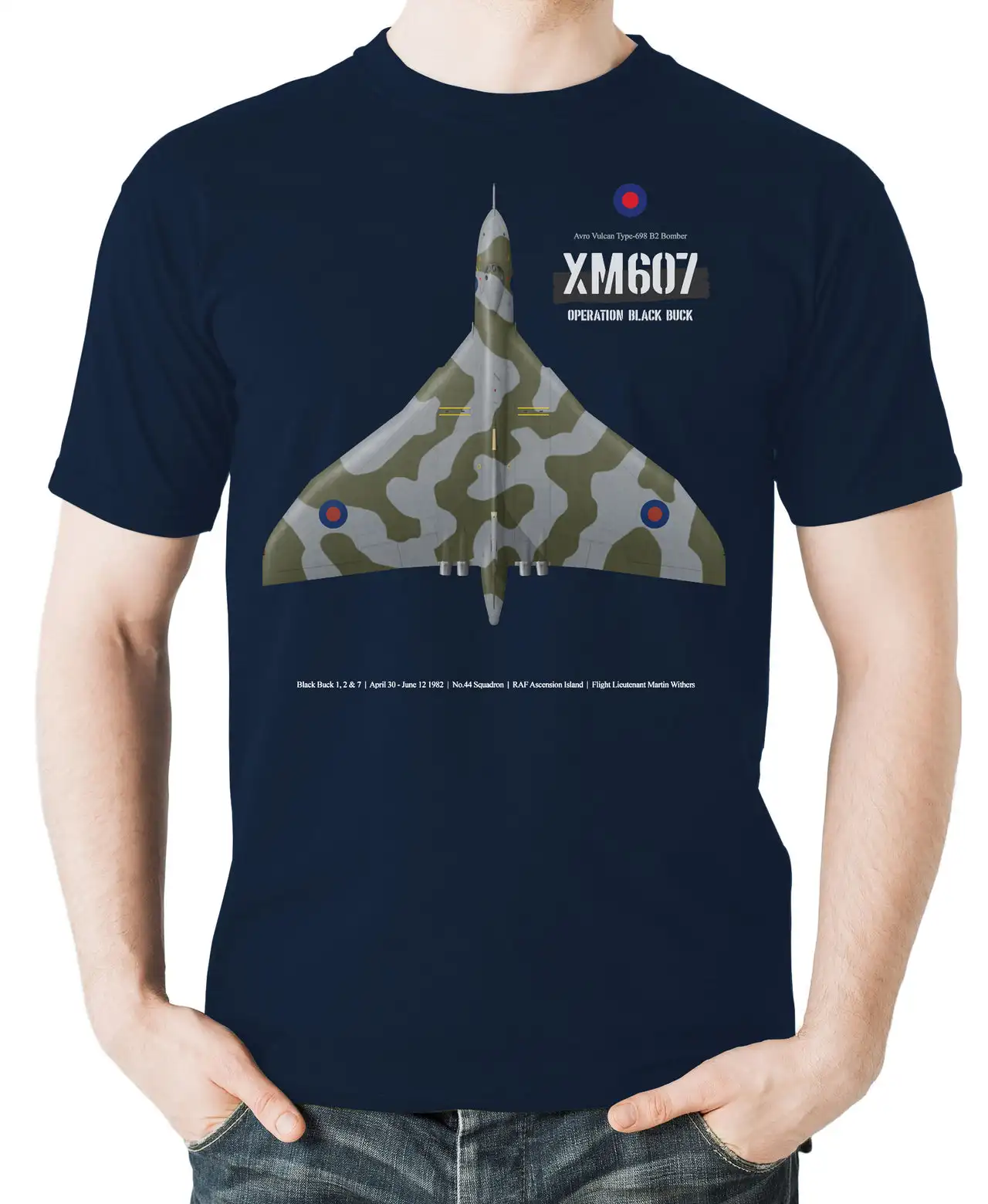 RAF Avro Vulcan XM607 Type-698 B2 Bomber T-Shirt 100% Cotton O-Neck Summer Short Sleeve Summer Casual Mens T-shirt Size S-3XL