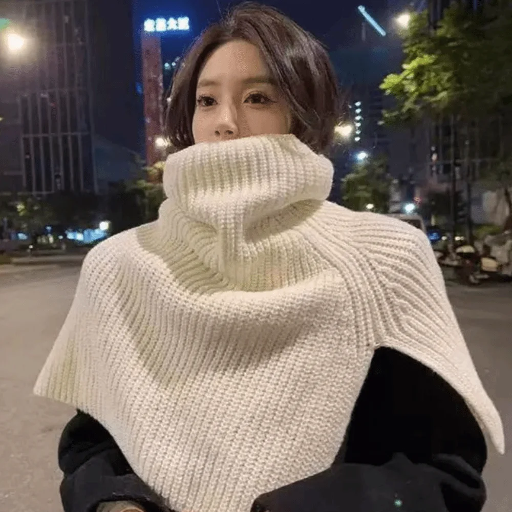 Clothes Accessories Solid Color Pullover Scarf False Collar Detachable Turtleneck Scarf Knitted Knitted Turtleneck Scarf Winter