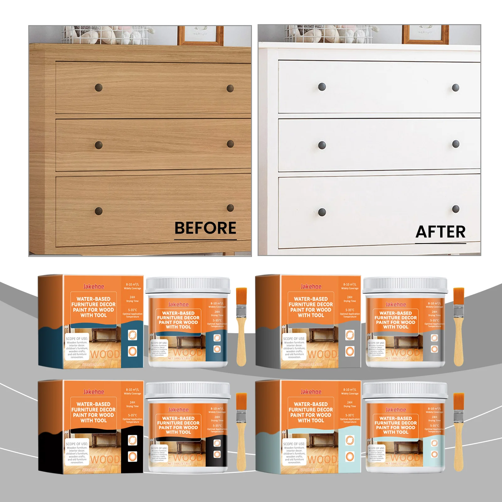 Water-Based Wood Furniture Decorative Paint Color-Changing Wood Finish  DIY Refurbishment Furniture Table Restoration Care