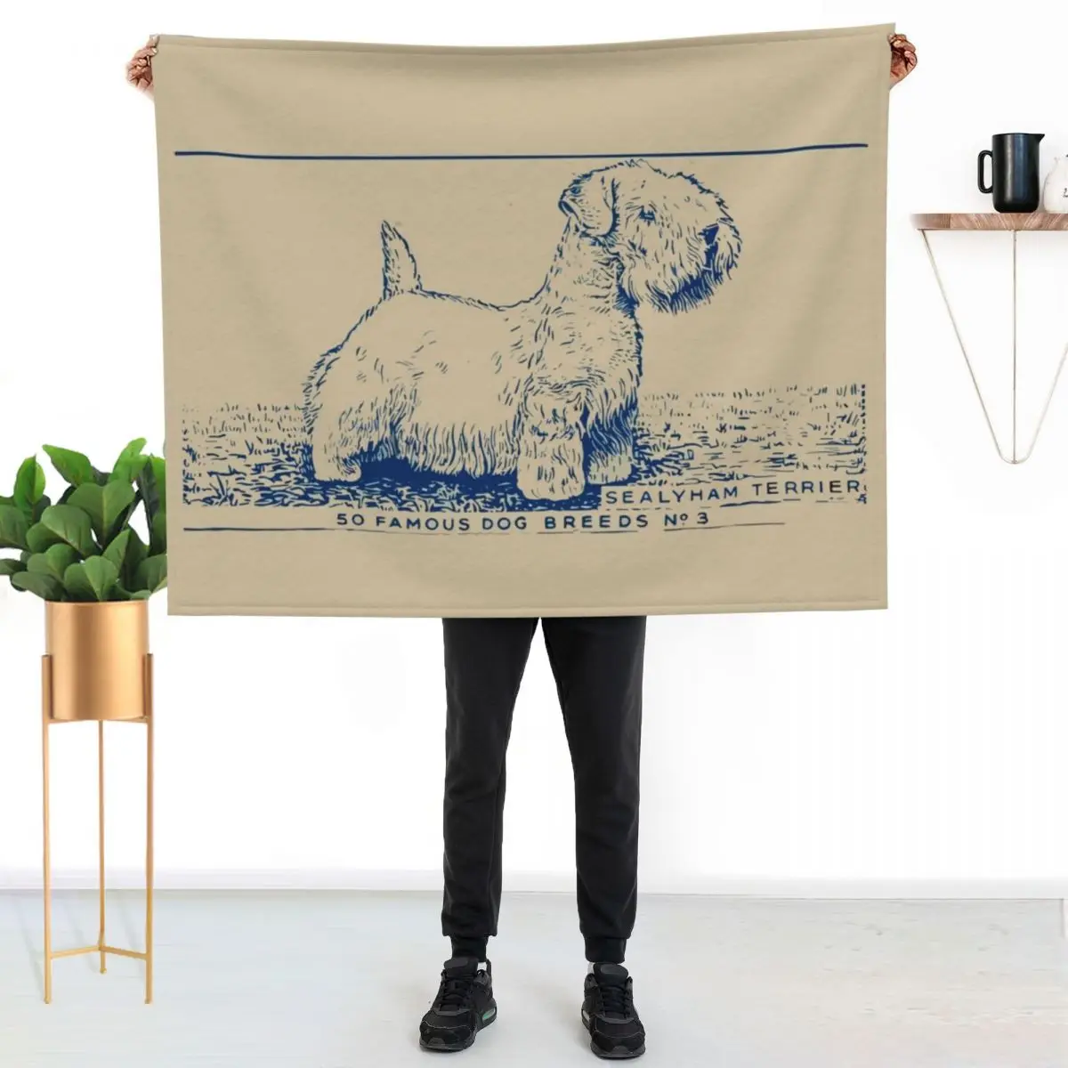 Sealyham Terrier Vintage Art Dog Vintage Poster Art Throw Blanket Soft Soft Beds christmas gifts Luxury Throw For Baby Blankets