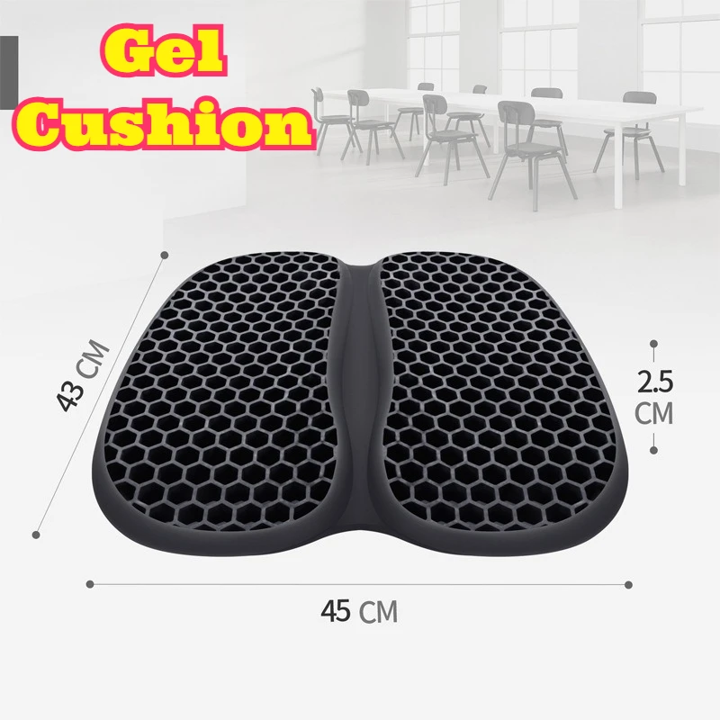 

Honeycomb Gel Foldable Seat Cushion Cooling Breathable Universal Fit Car Office Outdoor Long Sitting Non-Slip Base Comfortable
