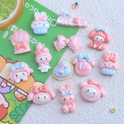 10Pcs Cartoon Cute Cartoon Rabbit, Crystal Ball, Bow, Peach Heart, Cake Scrapbook Craft Diy Miniature Ornament Accessories A7