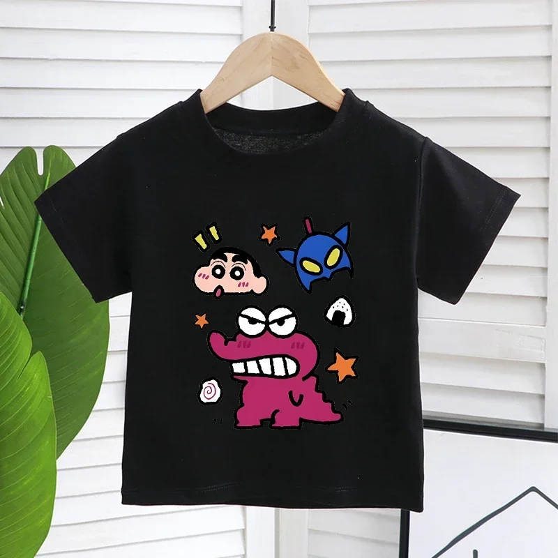 Summer Crayon Shin Chan Style Cartoon Character T-shirt Harajuku Fashion Cotton Leisure Printed Tshirt Retro Short Sleeved Top