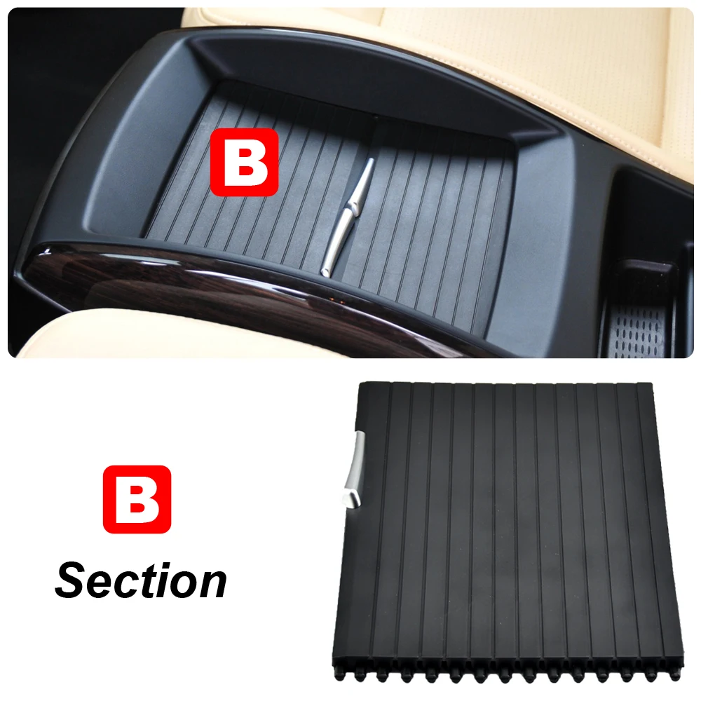 حامل الكأس غطاء الشريحة الستائر الدوارة صندوق تخزين سستة غطاء منزلق سيارة مركز وحدة التحكم صالح لسيارات BMW X5 E70 X6 E71 E72 2007-2014 #4