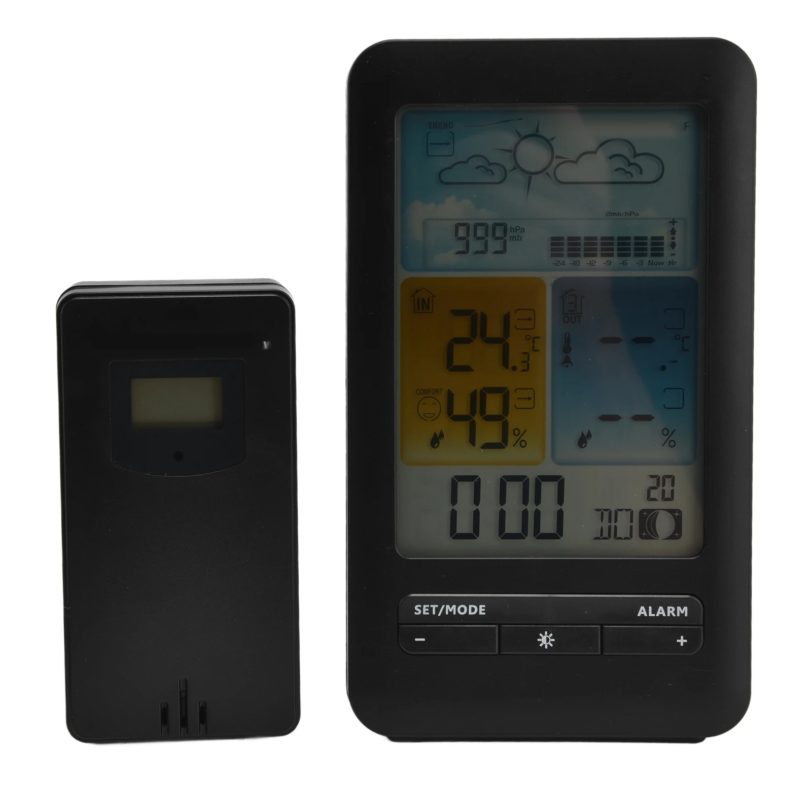 Home Temperature Clock Home Weather Clock Indoor Outdoor Temperature and Humidity Meter Weather Forecast Clock Color Screen