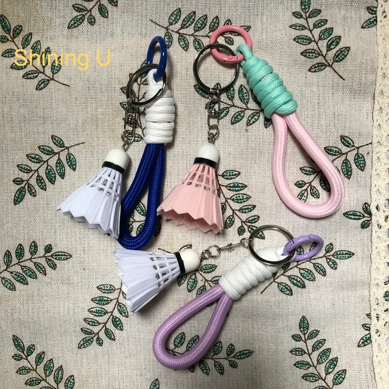 Shining U Badminton Nylon Rope Keychain for Women Men Fashion Accessory Bag Charm Sporty Chic Gift