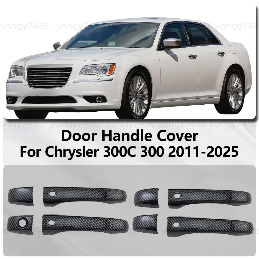 

Для Chrysler 300C 300 2011-2202 углеродное волокно, хромированный, серебристый, ярко-черный, крышка дверной ручки, автомобильные аксессуары, украшение