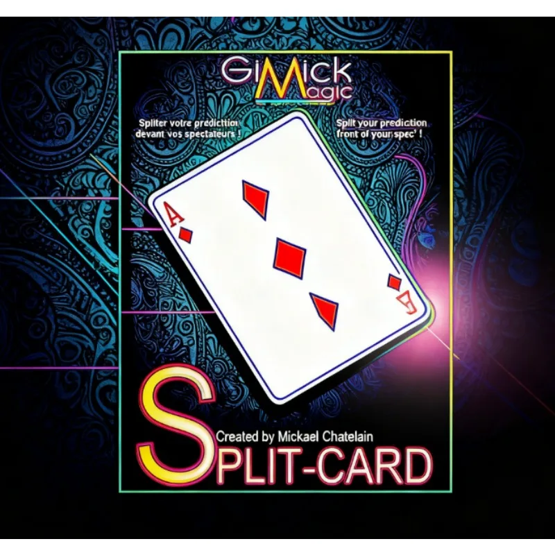 SPLIT-CARD By Mickael Chatelain - Visual Torn and Restored Card Magic Trick with Online Instructions Gimmicks Props Magia
