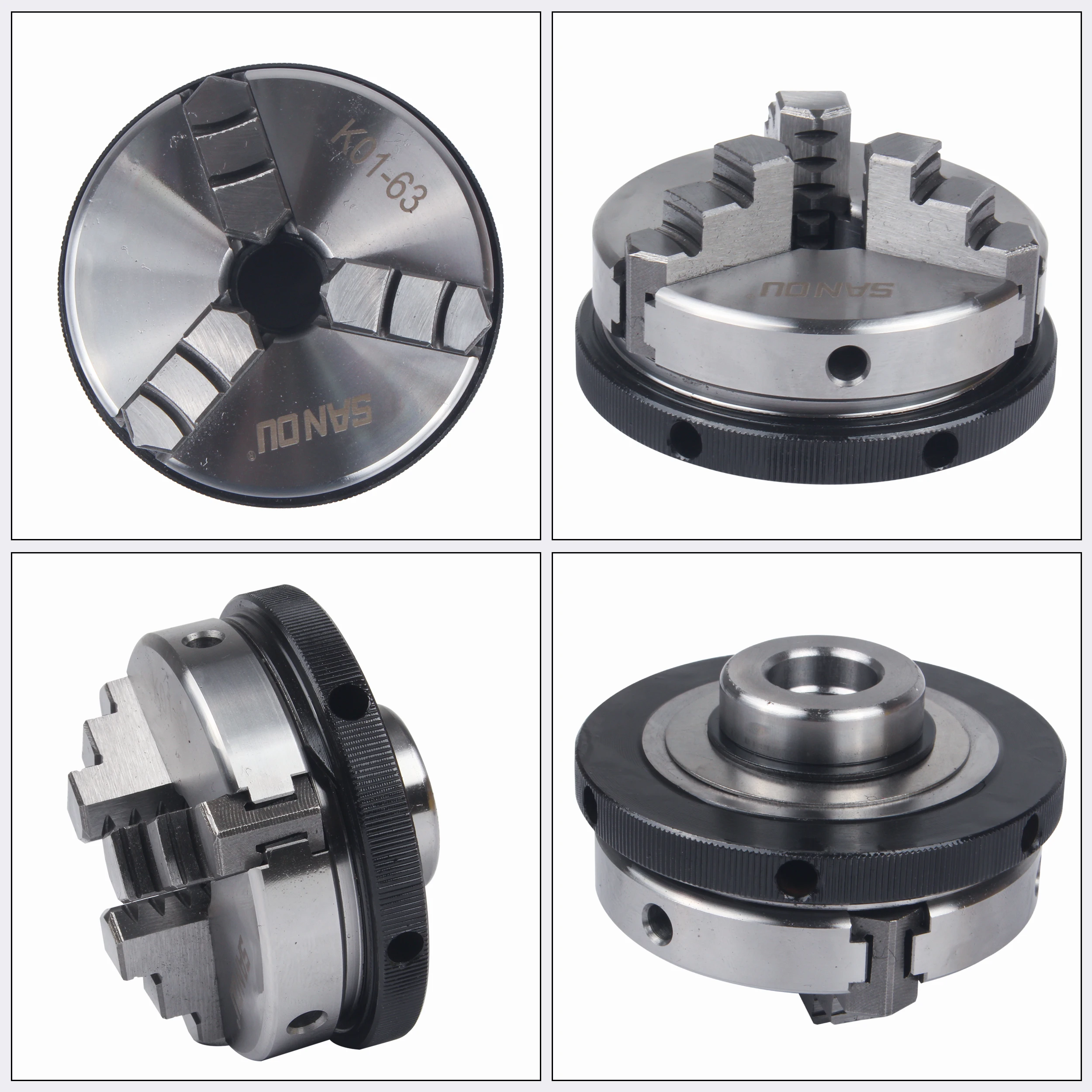 K01‑63 3‑Jaw Self‑Centering Chuck Spindle Assembly Kit With 895 High‑Torque DC Motor For Mini Lathe