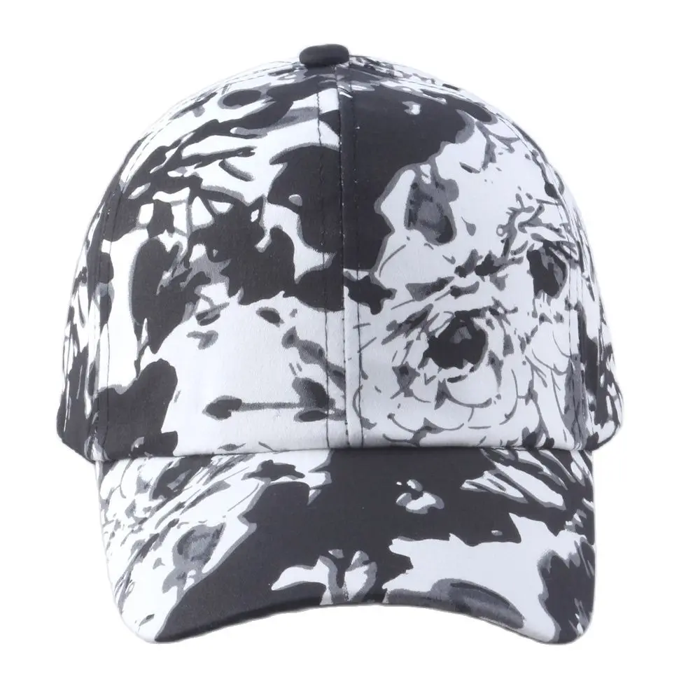 Mixed Color Black White Splash Ink Art Graffiti Baseball Cap Fashion Summer Casual Hip Hop Hat Men Women Thin Lightweight