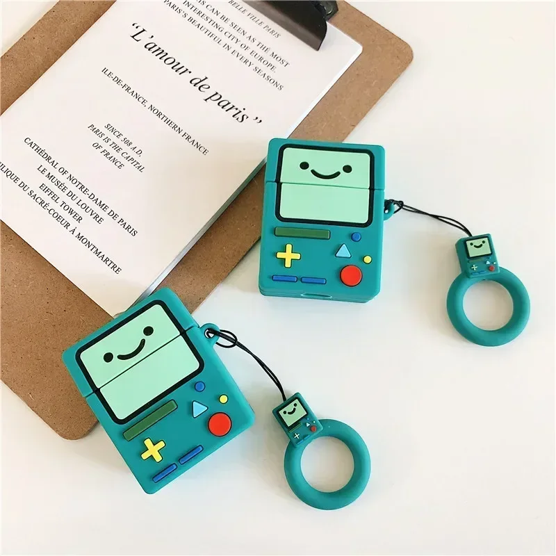 Cartoon Green BMO Game Player Headphone Case For Apple Airpods 1 2 3 4 Pro Pro2 Silicone Earphone Protective Cover For AirPods 4