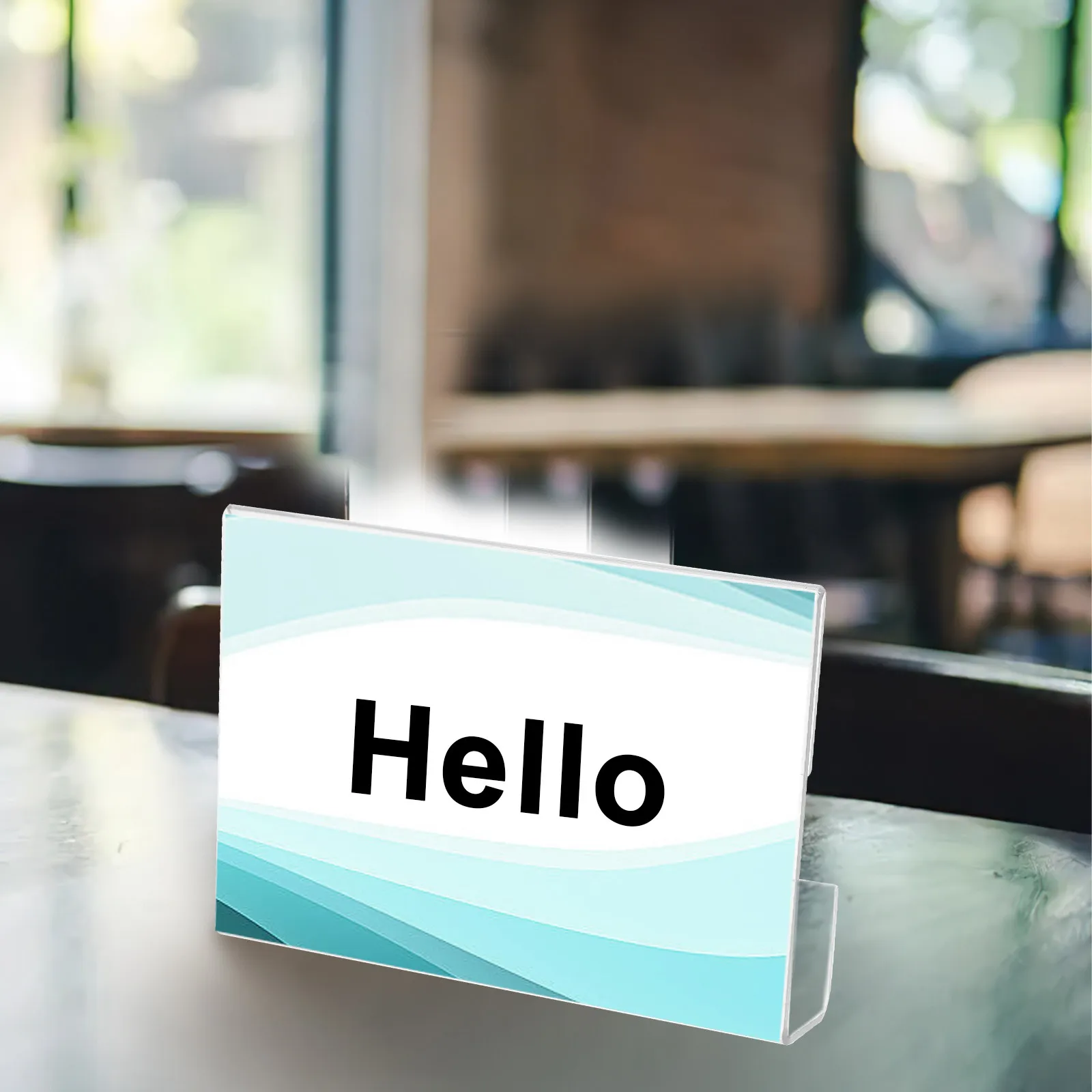 Acrylic Office Name Card Holder Clear Desktop Position Information Rack Sturdy Hanging Tag Display Stand For Workstation