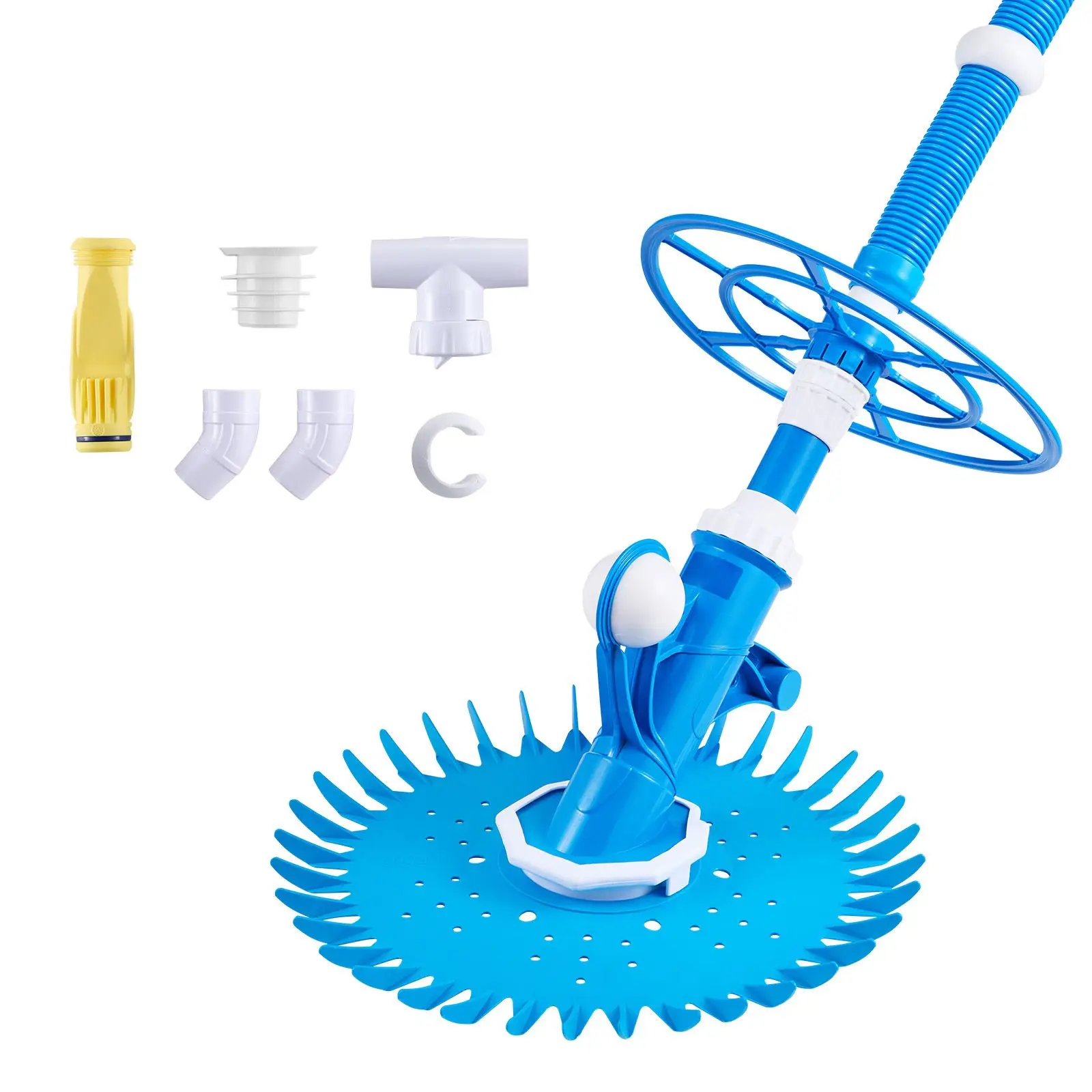 Suction Pool Cleaner, Automatic Pool Vacuum Cleaner, Suction Side Automatic Pool Cleaner, Suction Vacuum Pool Sweeper with 12 Hoses, for In-ground Pool and Above-ground Pool Up to 20 x 35 ft