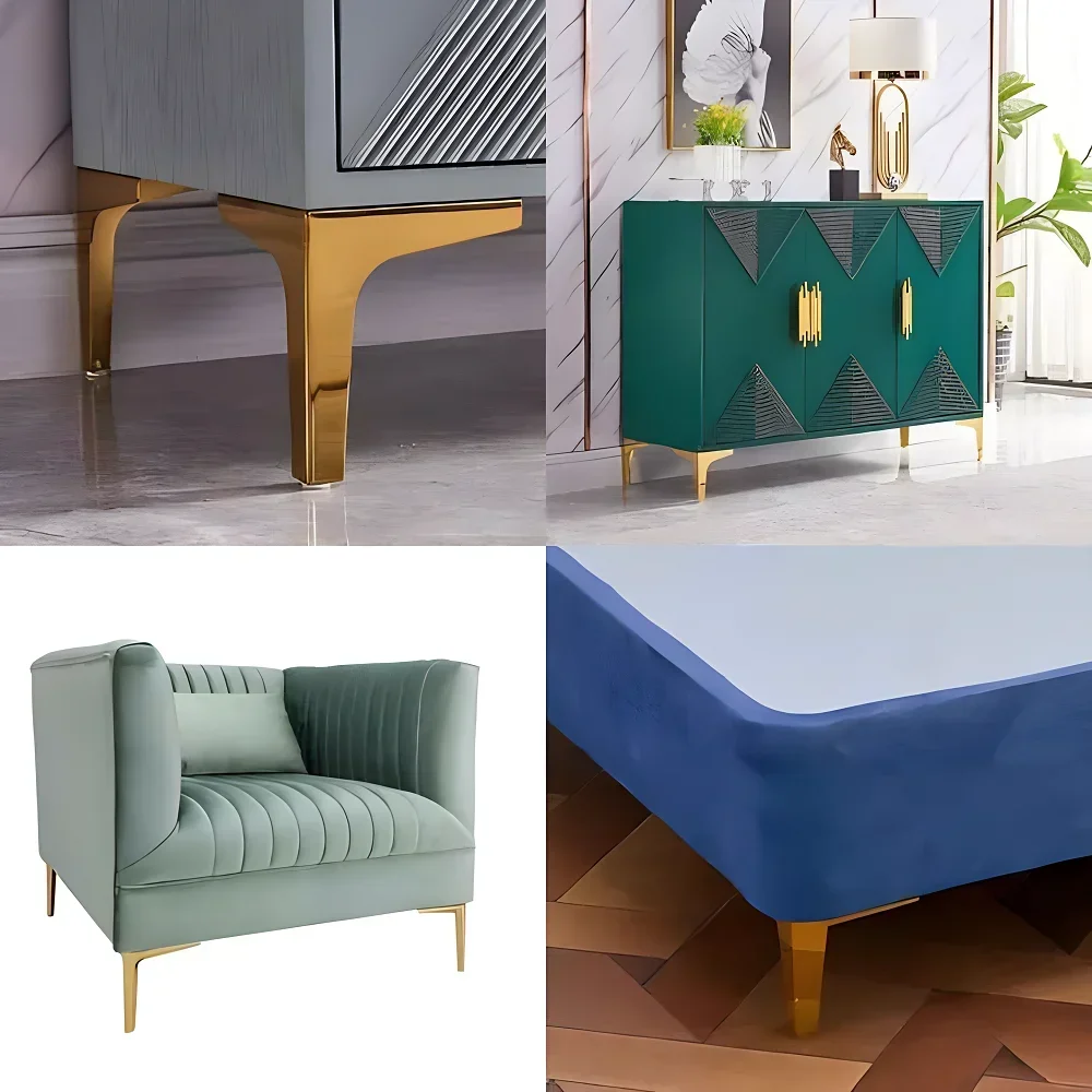 4 個 10 センチメートル 13 センチメートルブラックゴールデンソファ家具脚鉄工場家具脚金属家具脚金属脚ソファ脚金属