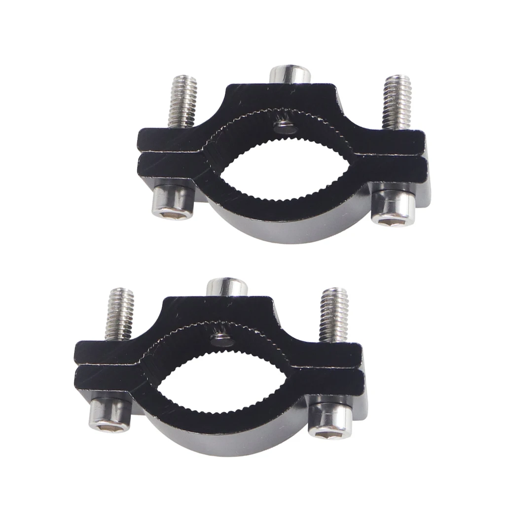 2Pcs Bike Motorcycle Headlight Spotlight Mount Handlebar Fixed Clamp Bracket Clip M5/M6 Screw Aluminum Alloy Front Light Holder