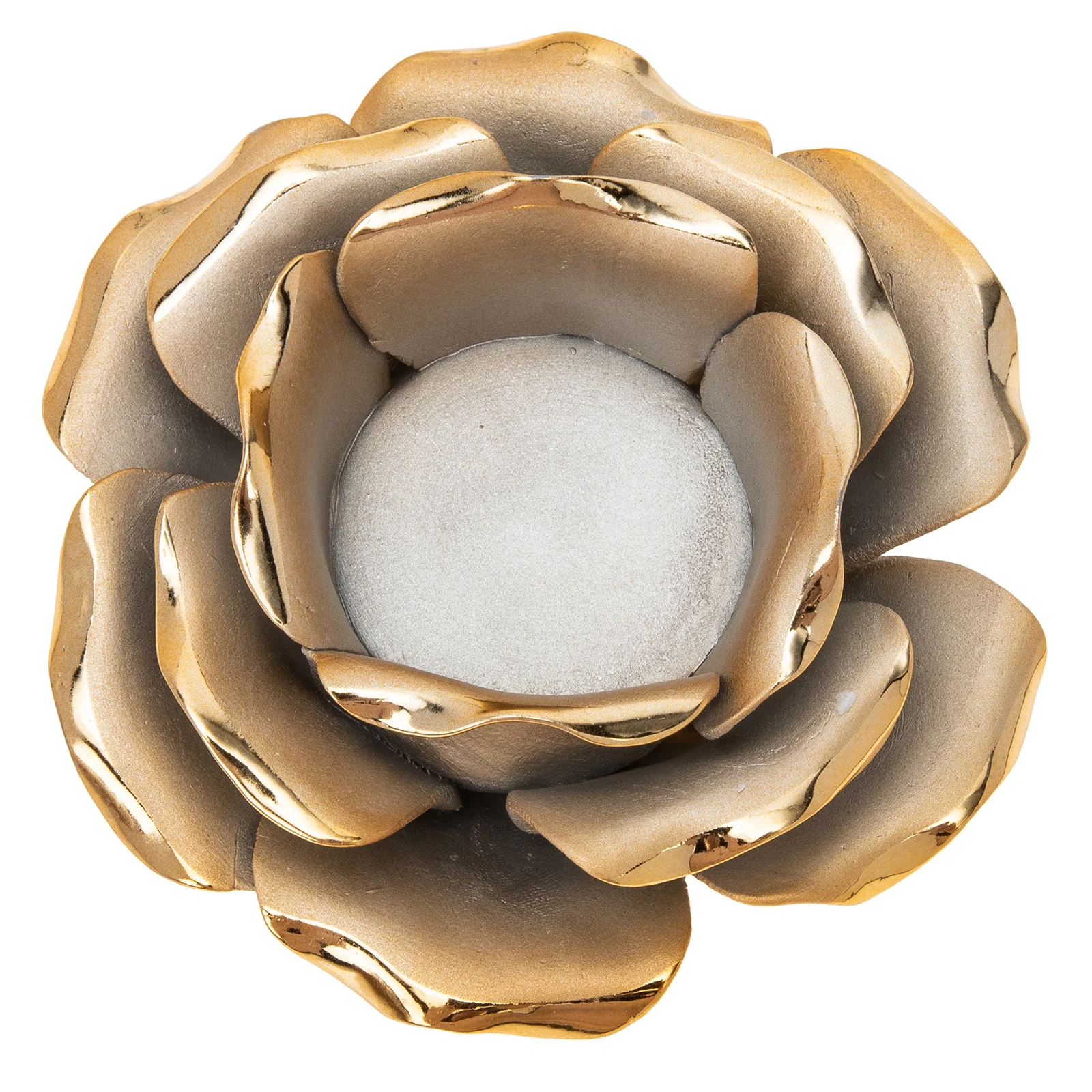 

Romantic Flower Shaped Ceramic Holder Rose Candlestick Delicate Table Decor Holder