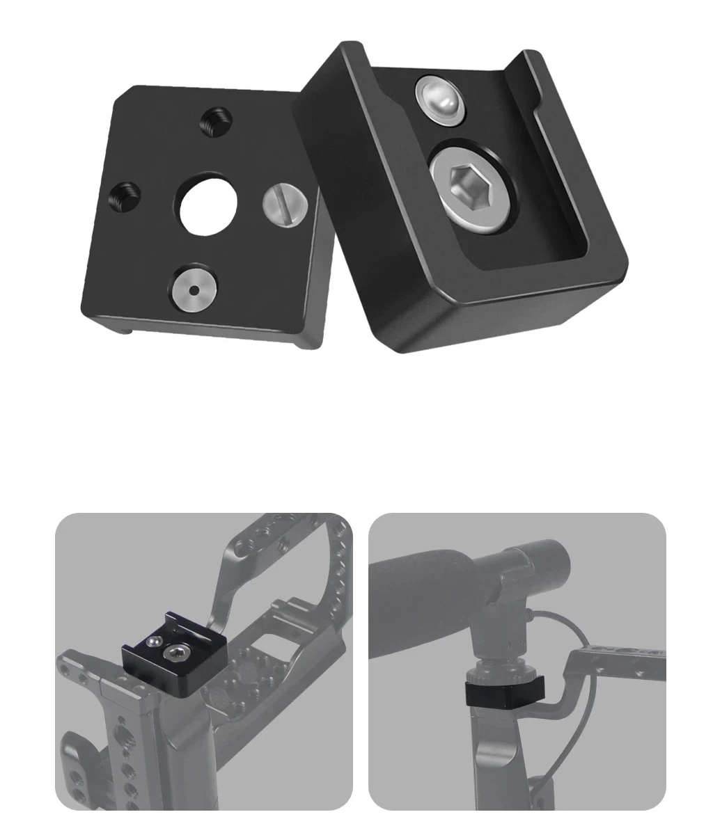 

Алюминиевый адаптер для крепления на холодный башмак, быстроразъемное основание, винт 1/4 дюйма для зеркальной камеры, клетка, держатель вспышки, кронштейн для микрофона