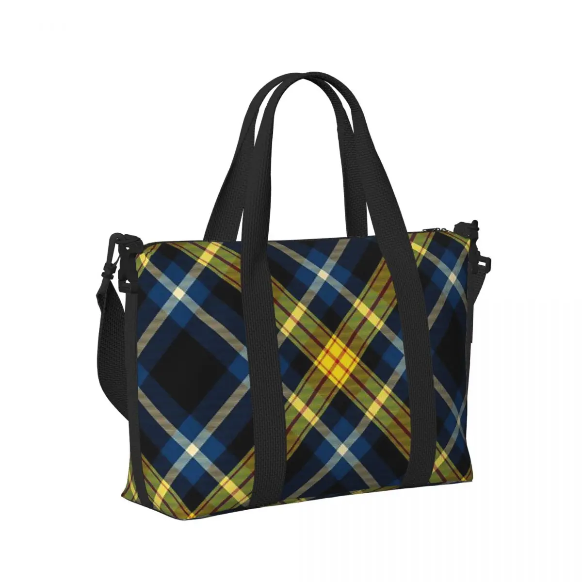 

Popular Tartan Plaid Geometric Gingham Beach Travel Bag Large Capacity Tote Bag for Gym Sport Women Shopping Duffle Shoulder Bag