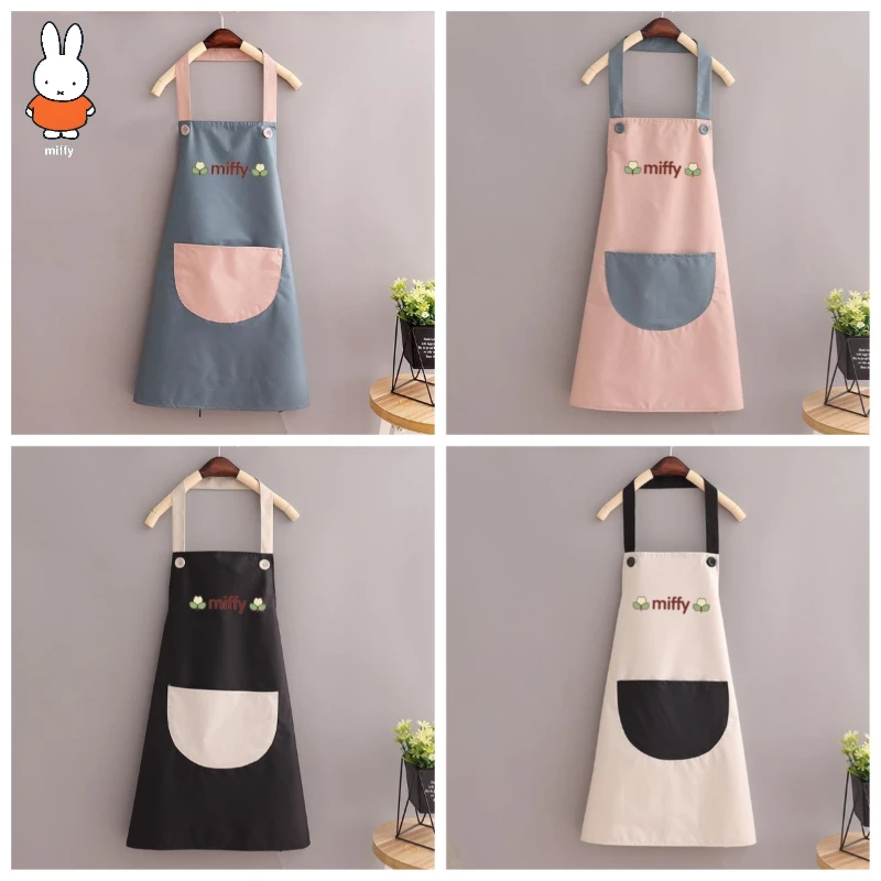 Водонепроницаемый маслостойкий фартук Miffy, фартук без рукавов для взрослых, домашний летний фартук, домашние нагрудники премиум-класса