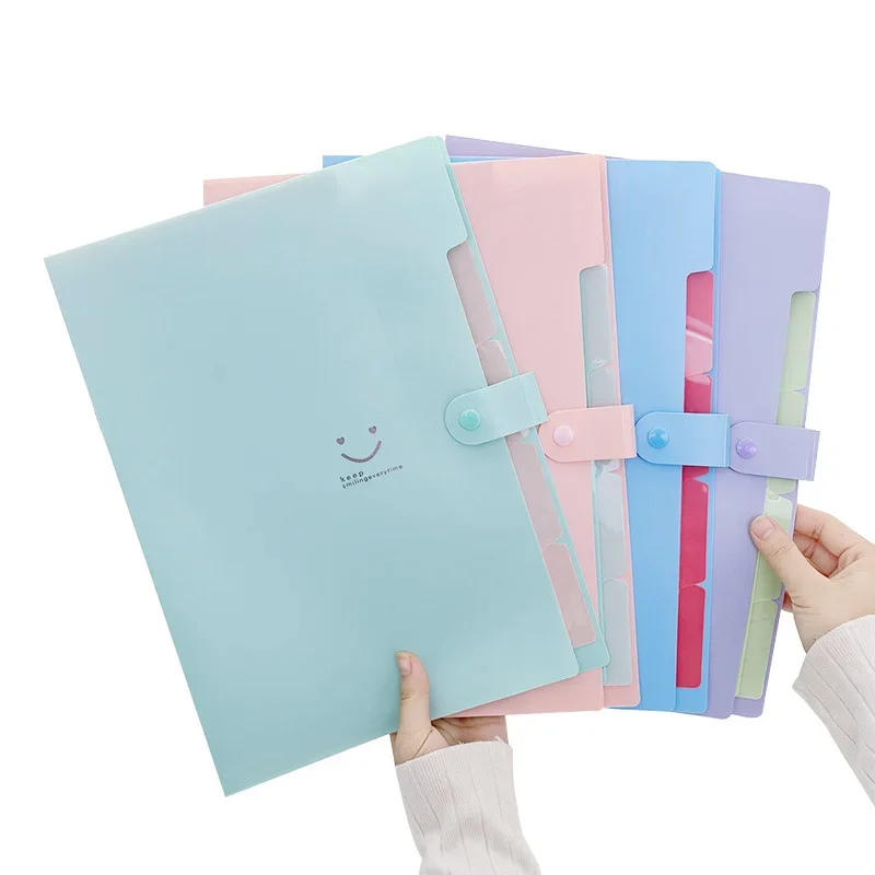 Bolsa de documentos Kawaii A4 impermeable, carpeta de archivos de 5 capas, bolsa de documentos, papelería de oficina, suministros de almacenamiento, 1 unidad, nuevo