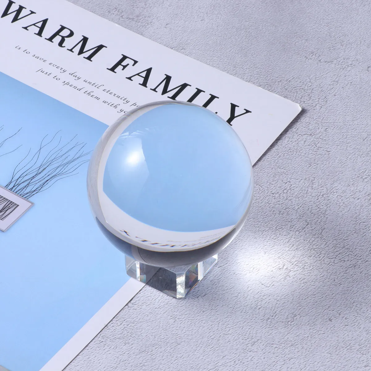 Transparent Crystal Ball Sphere 8Cm Photography Prop for Creative Macro Shots Wedding Home Office Decoration Feng Shui