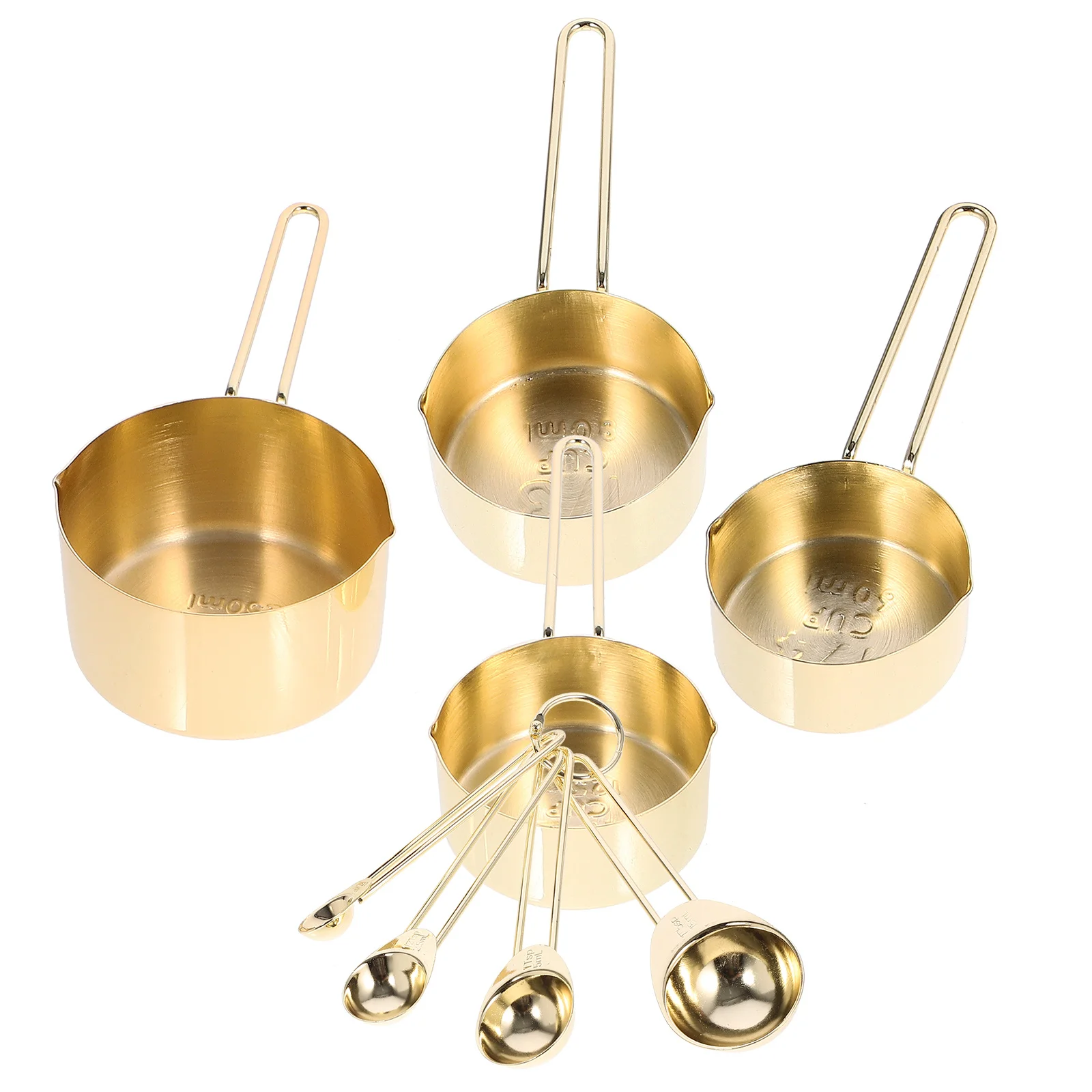 

1Set Baking Measuring Cups Spoons Stainless Steel Ergonomic Handle Stackable Cooking Measuring Spoons Set