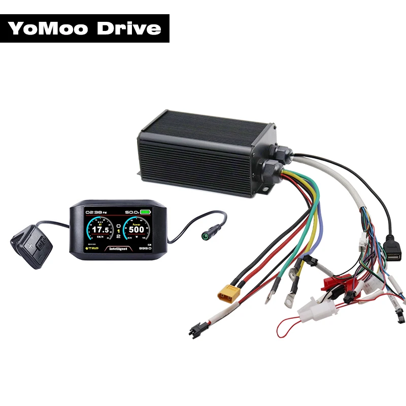 Sabvoton SVMC7245-APT 45A 48V-72V 500W-1KW Programmable BLDC Ebike Scooter Motor Controller with 750C APT Protocol Speedometer