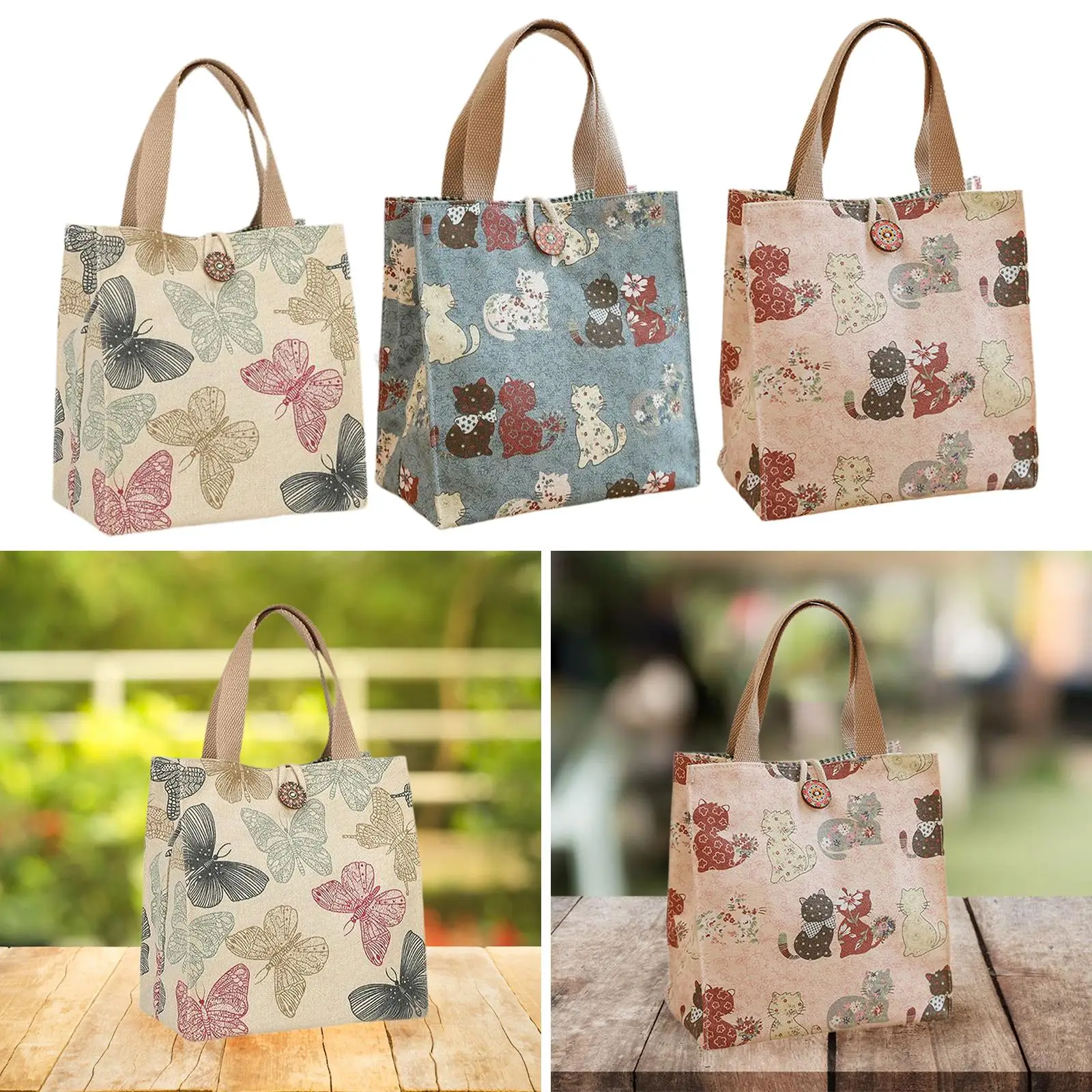 

Сумка для обеда, модная милая стильная женская многофункциональная студенческая холщовая сумка-тоут для кемпинга, покупок, путешествий, пикника на открытом воздухе