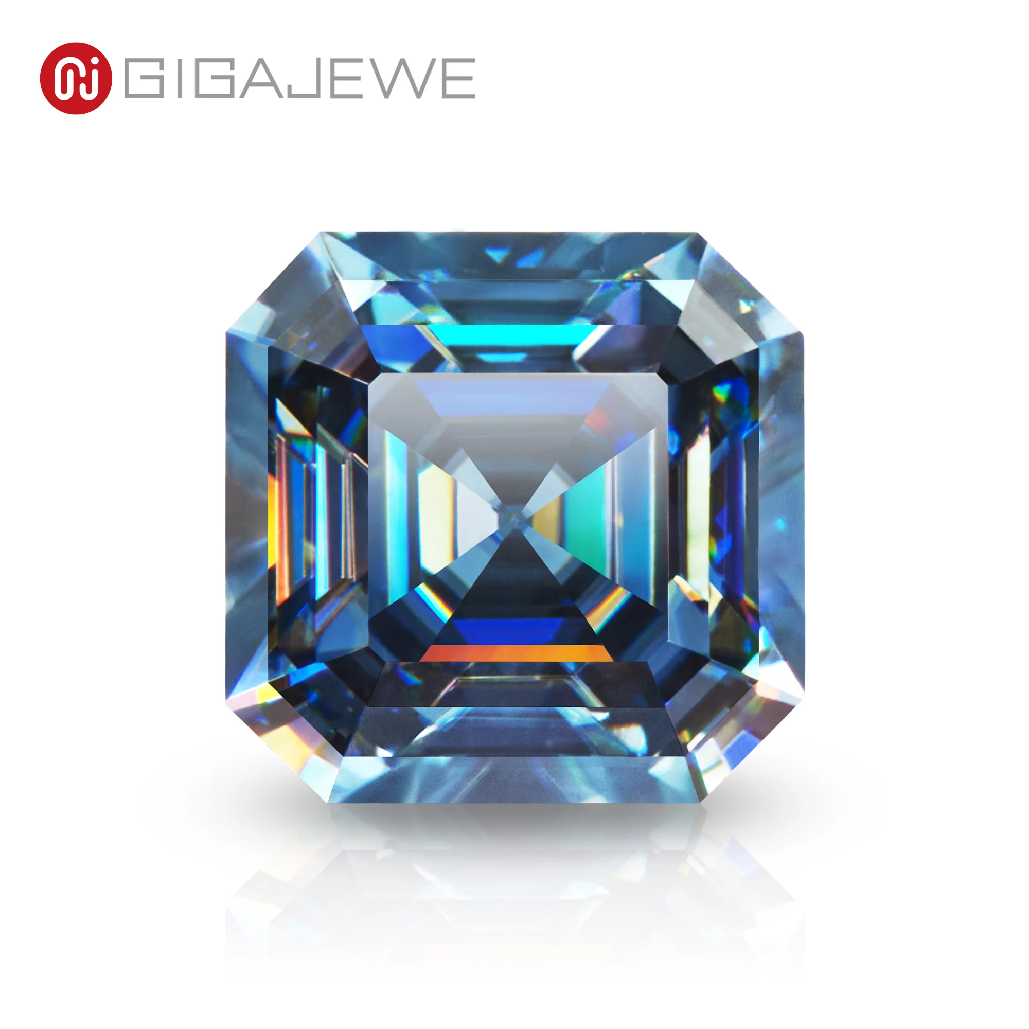 GIGIGAJEWE Customized Asscher Blue Color VVS1 Natural Growth Moissanite Loose Diamond Test Passed Gemstone For Jewelry Make