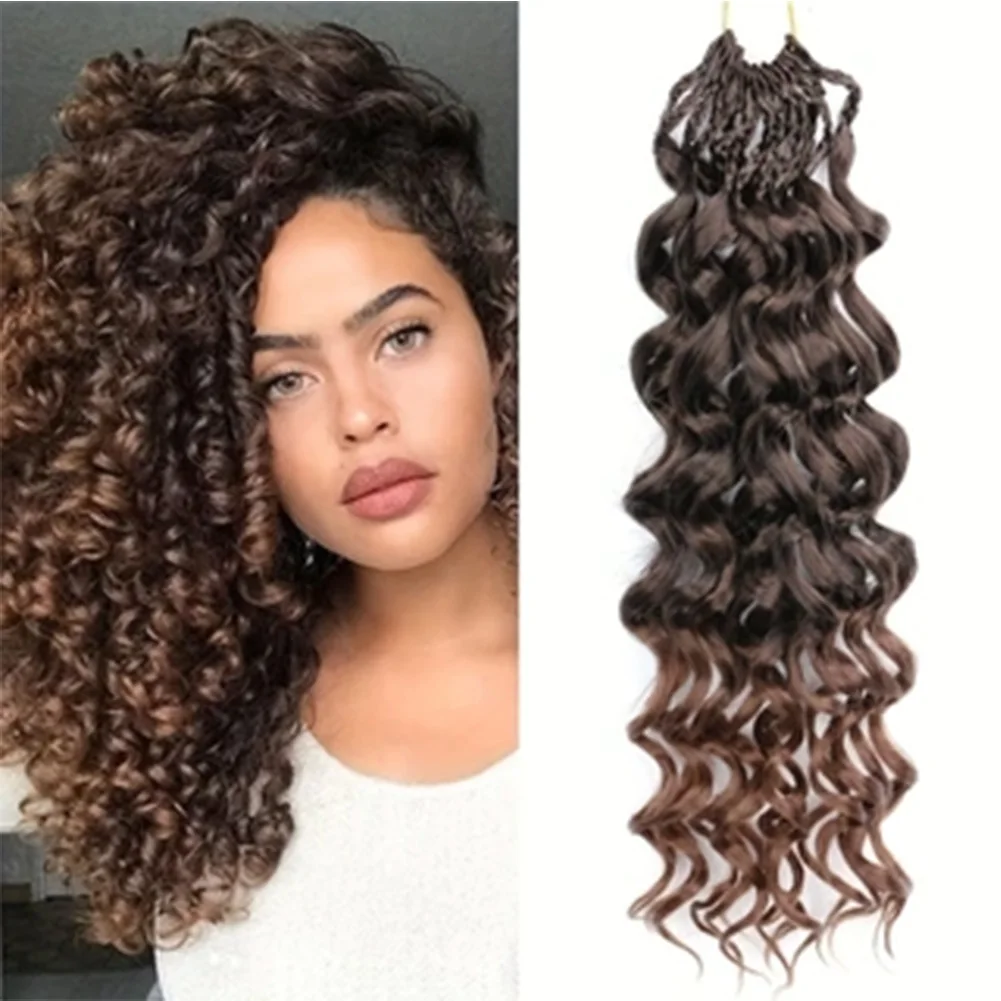 

Синтетические локоны GoGo, вязанные крючком волосы, 14-дюймовые глубокие волны, вязанные крючком волосы, океанские волны, наращивание волос крючком для женщин