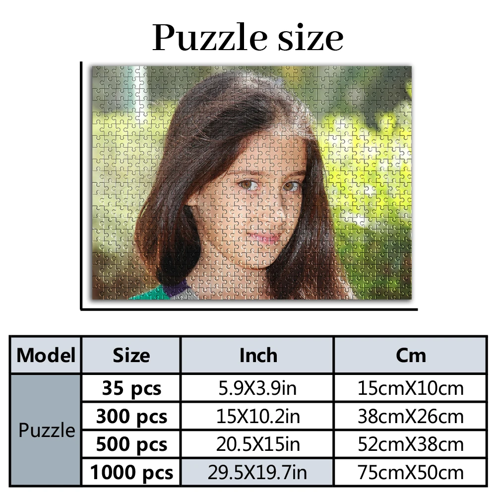 35/300/500pcs  girl Customized Poster Custom DIY Personalised Photo Portrait Puzzles Personalized Poster For Baby Toy Friend