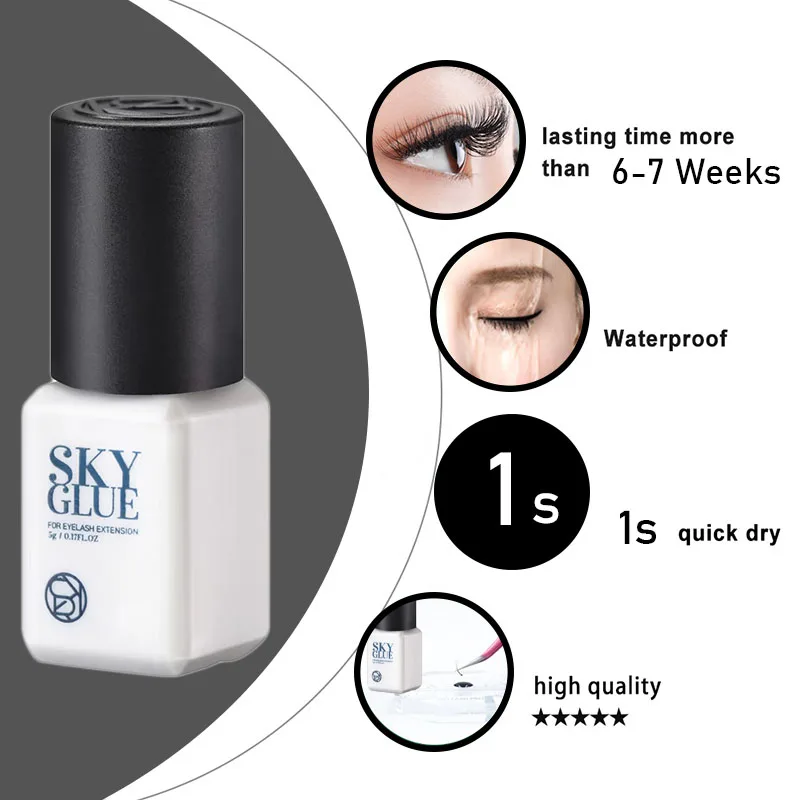 1 Flasche Sky S+ Kleber Falsche Wimpern Verlängerungszubehör Black Lash 1S Kleber 5 ml Original Korea Makeup Tools Beauty Shop