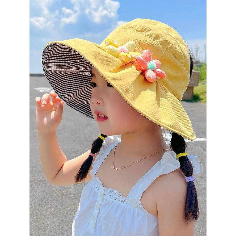 chapeu-de-sol-infantil-de-verao-para-meninas-viseira-dobravel-com-protecao-uv-para-bebes-bone-anti-uv-para-criancas-chapeu-de-verao-para-bebe-menina-bone-de-sol-infantil