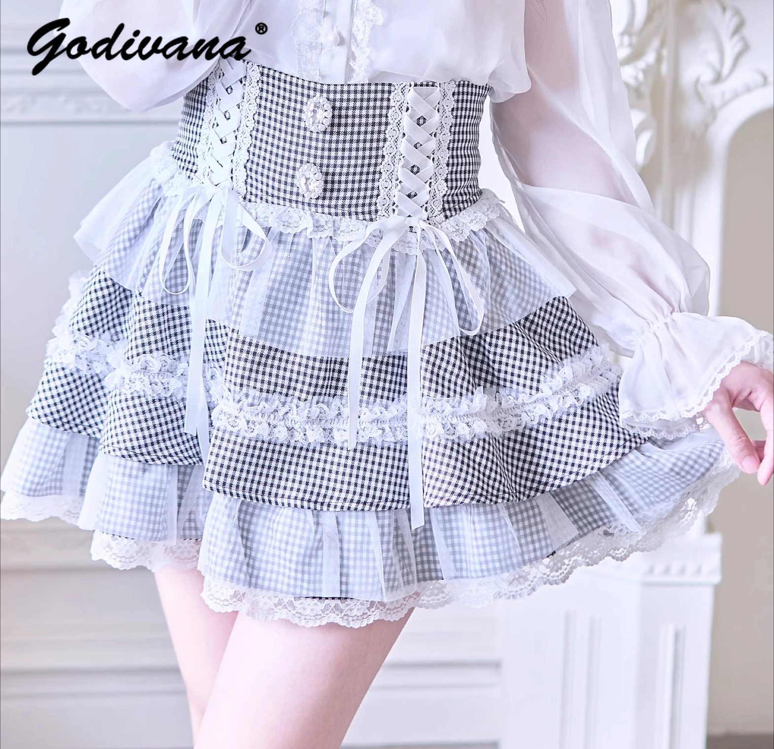 New 2025 Summer Japanese Mine Series Lace Patchwork Off Shoulder Women's Short Sleeve Shirts Lolita Sweet Girls Blouse Tops