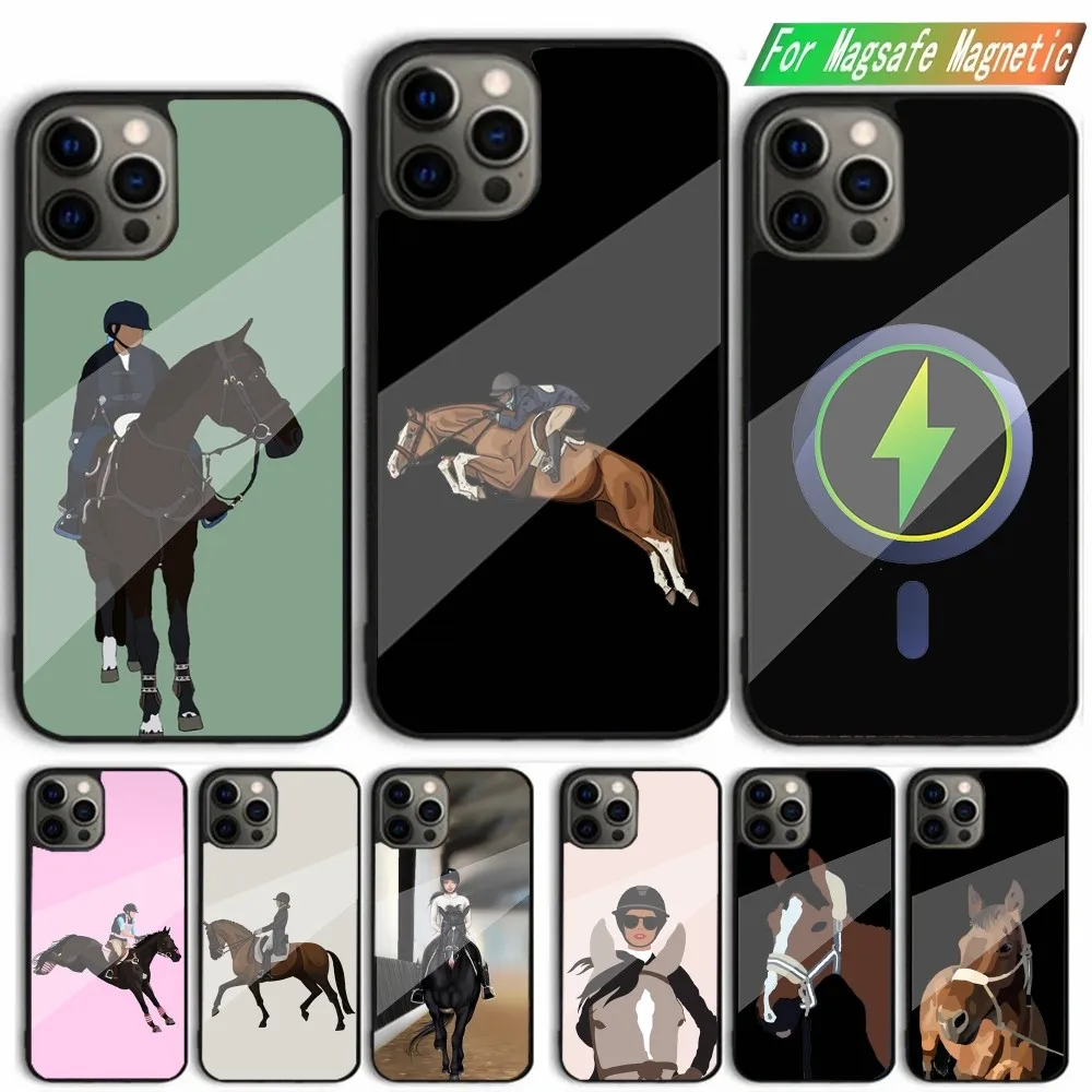 

Competition Equestrian Horse Phone Case For iPhone 15,14,13,12,11,Plus,Pro,Max Mini Magsafe Magnetic Wireless Charging