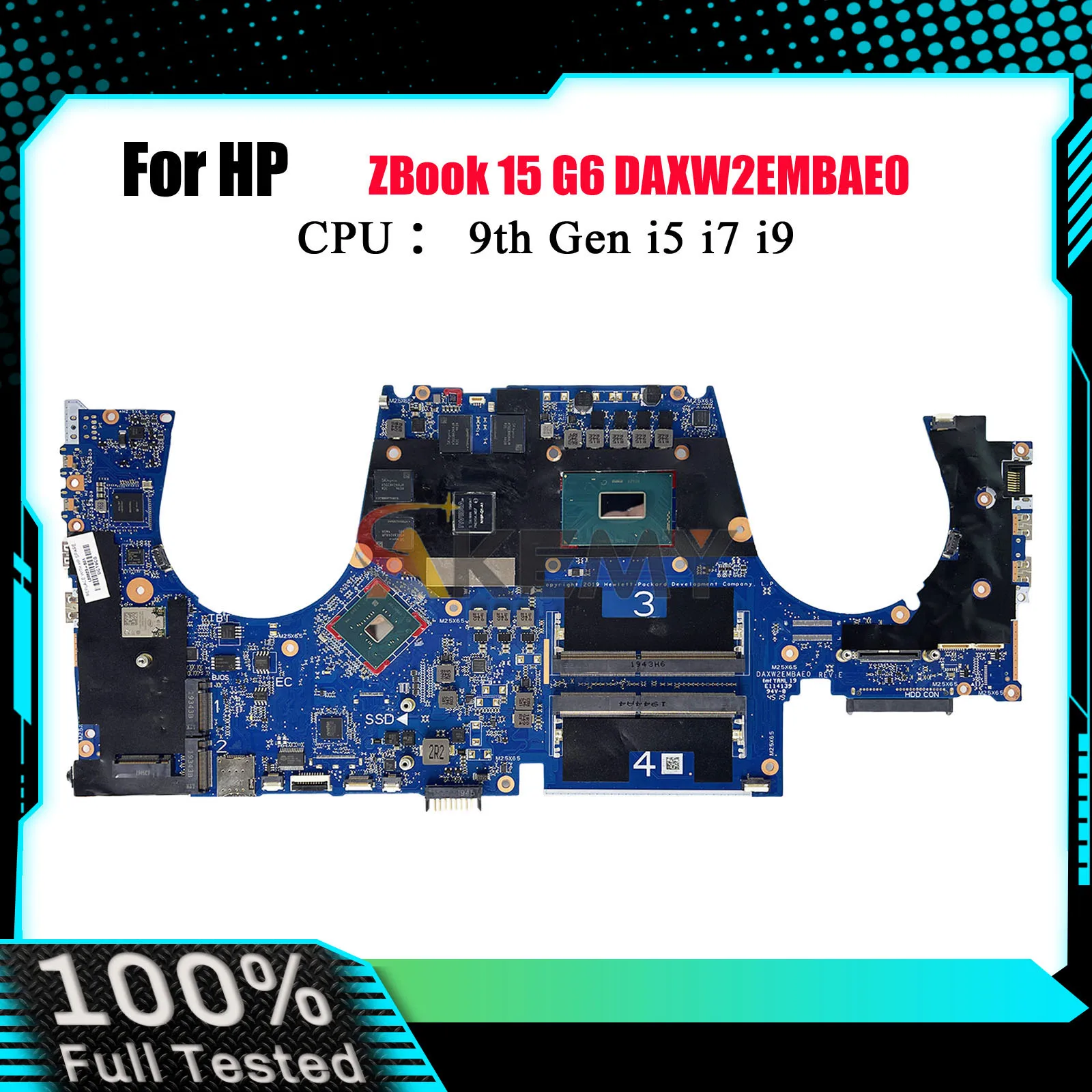 

DAXW2EMBAE0 Материнская плата для ноутбука HP ZBook 15 G6 с процессором i5 i7 i9 T1000 T2000 4 ГБ графического процессора L68825-601 L68848-601 100% полностью протестировано