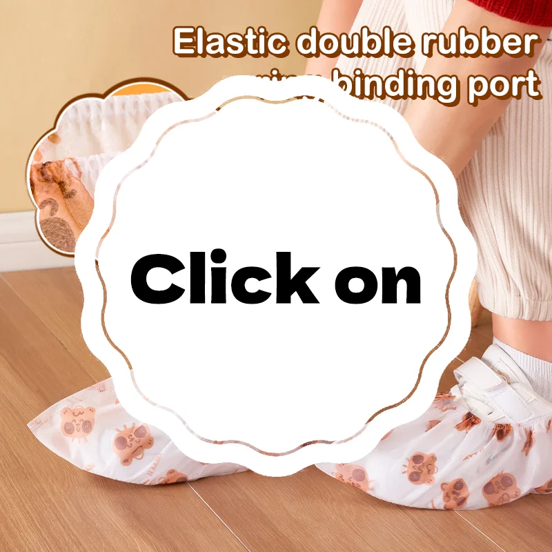 50 قطعة من أغطية الأحذية الكرتونية السميكة للاستعمال مرة واحدة، غطاء للقدم مضاد للانزلاق ومضاد للانزلاق، أغطية قدم قابلة للتنفس للأحذية