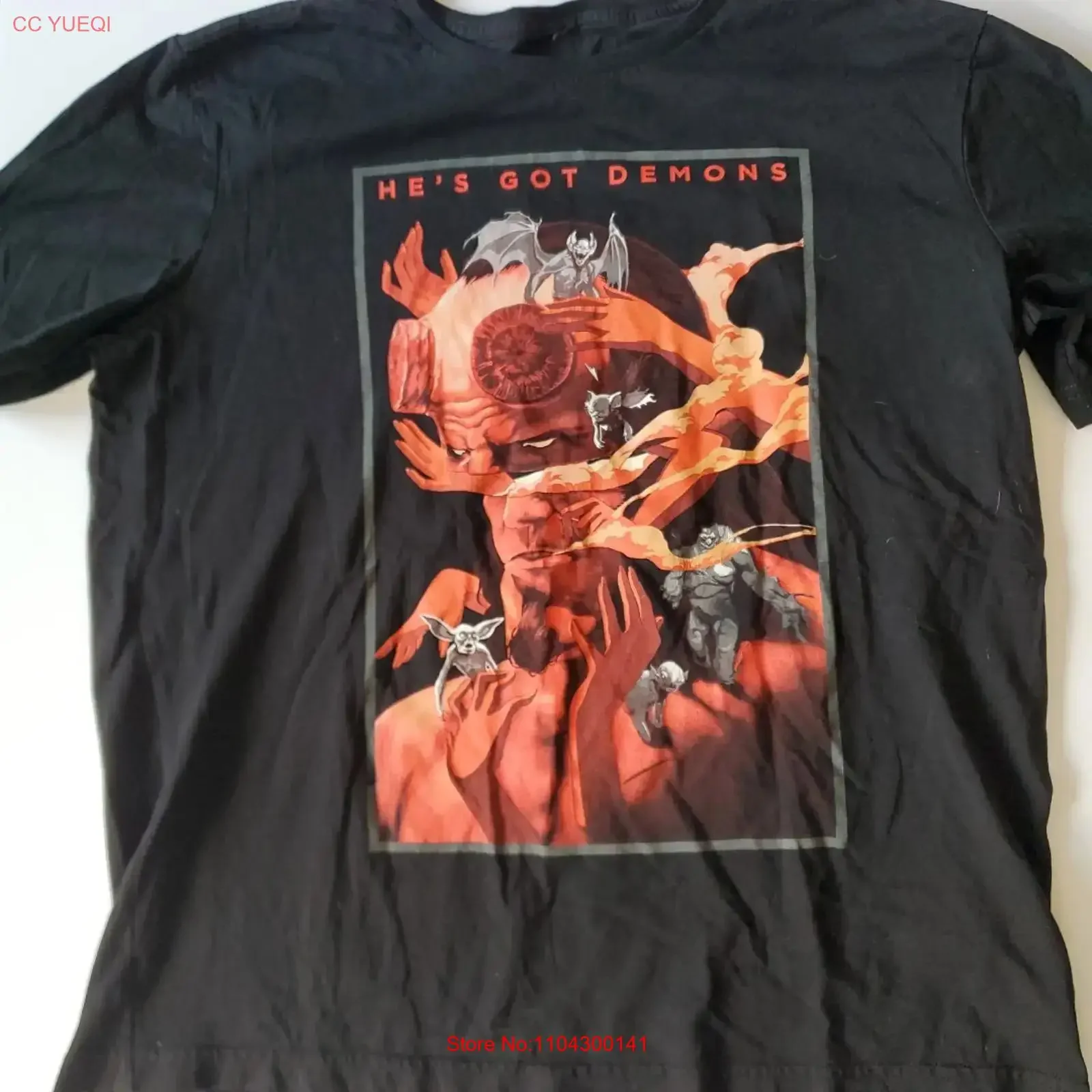 Hellboy Promotional Movie T Shirt April 12 2019 Size XL vintage Washed Comfortable fashion Versatile graphic Stretched Soft