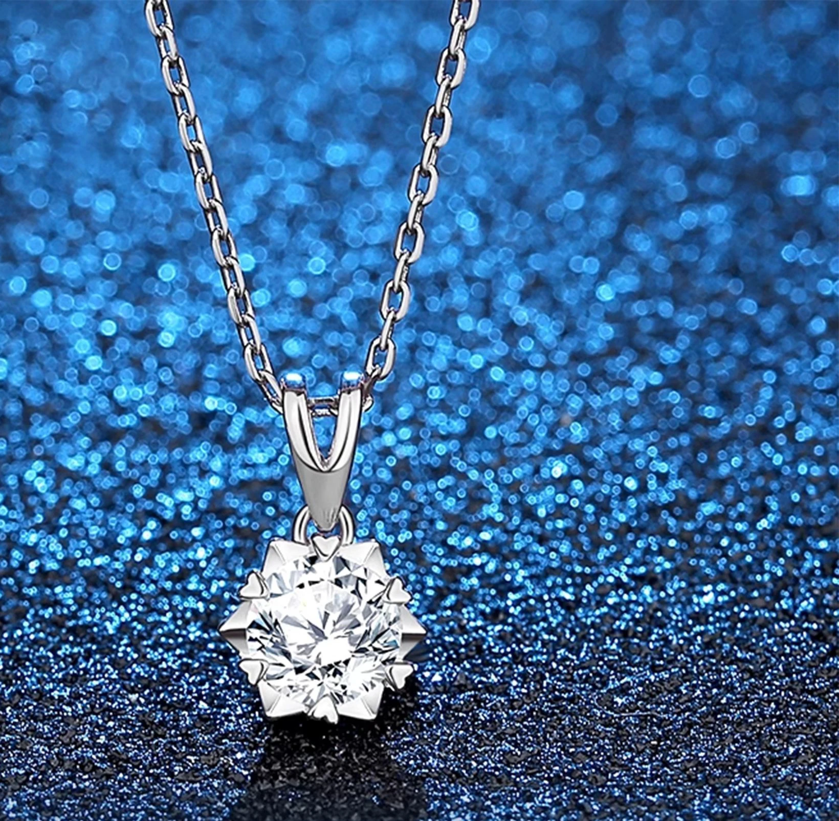 

1CT 6,5 мм круглая подвеска из муассанита для женщин с сертификатом Gra, шесть когтей, романтическое