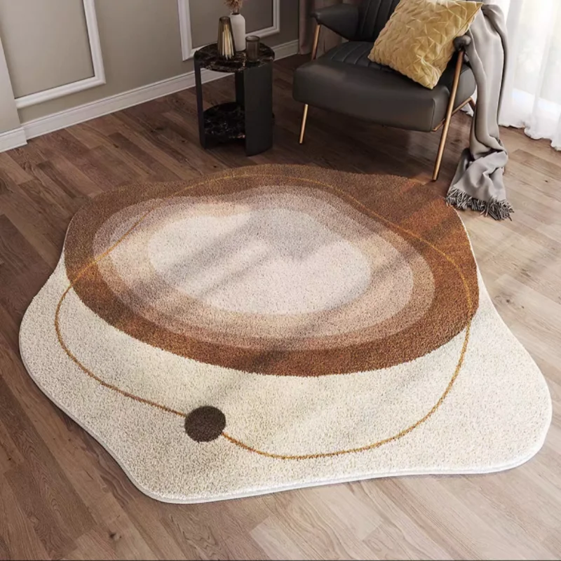 Cozy Lambs Wool Floor Rug! Perfect for Indoor Seating Areas. With Unique Patterns and Golden Lines