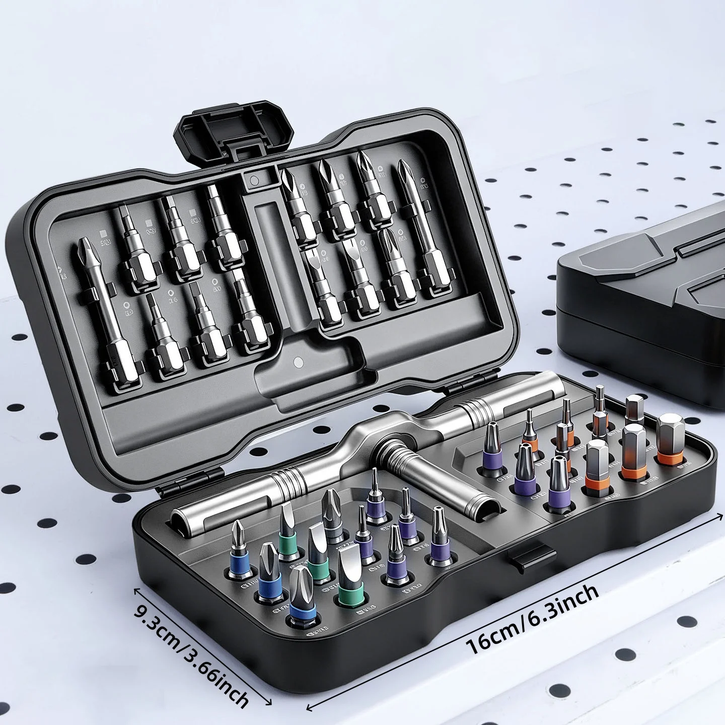38-in-1 Multi-Purpose Ratchet Screwdriver Set, Modular T-Handle Tool Kit with Bits for Electronics & Home Repair