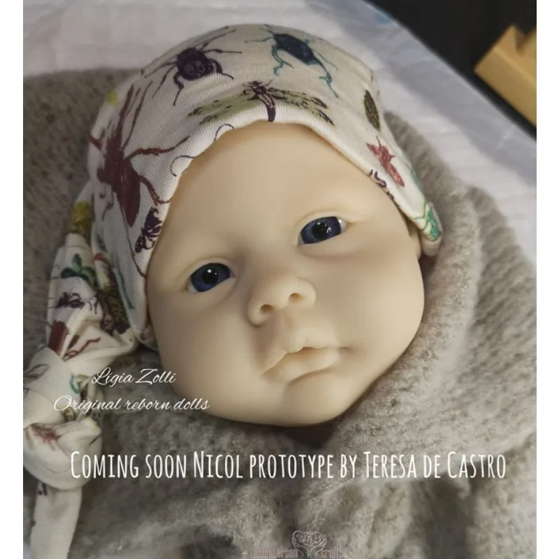 NPK 20Inch Unfinished Unpainted Fresh Color DIY Doll Parts Reborn Nicol Blank Doll Kit  with Cloth Body and Random Eyes