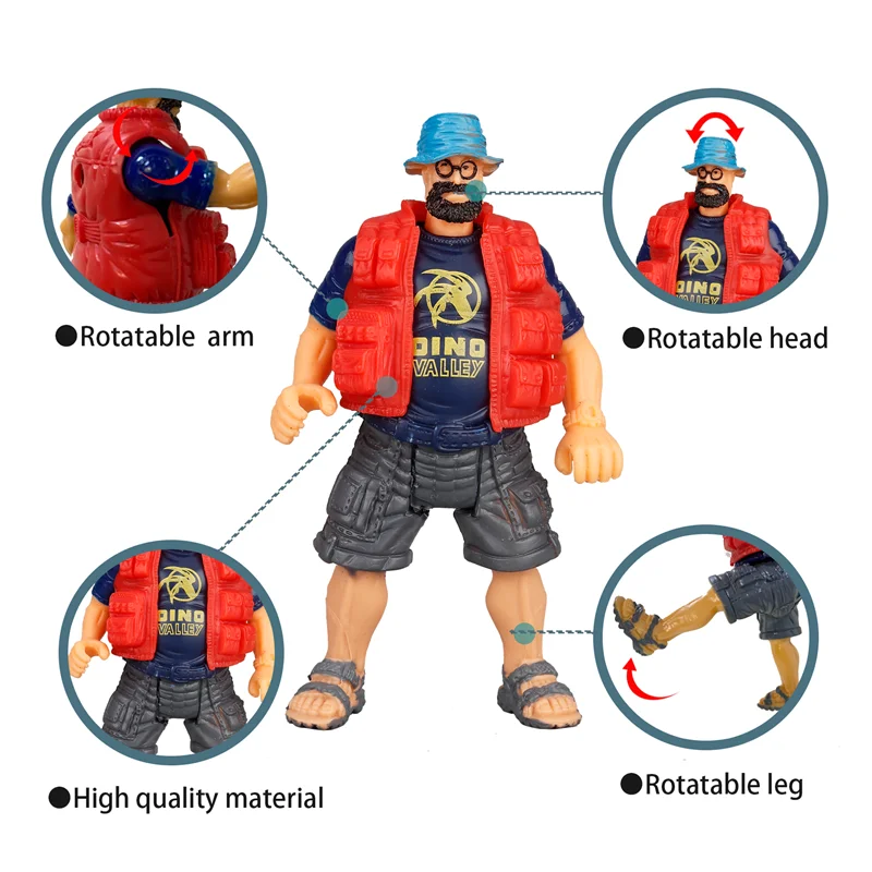 4 pièces 4 pouces pompiers Explorer chasseur aventurier Police hommes soldat figurines d'action Playset jouet avec outils pour enfants garçon enfant cadeau