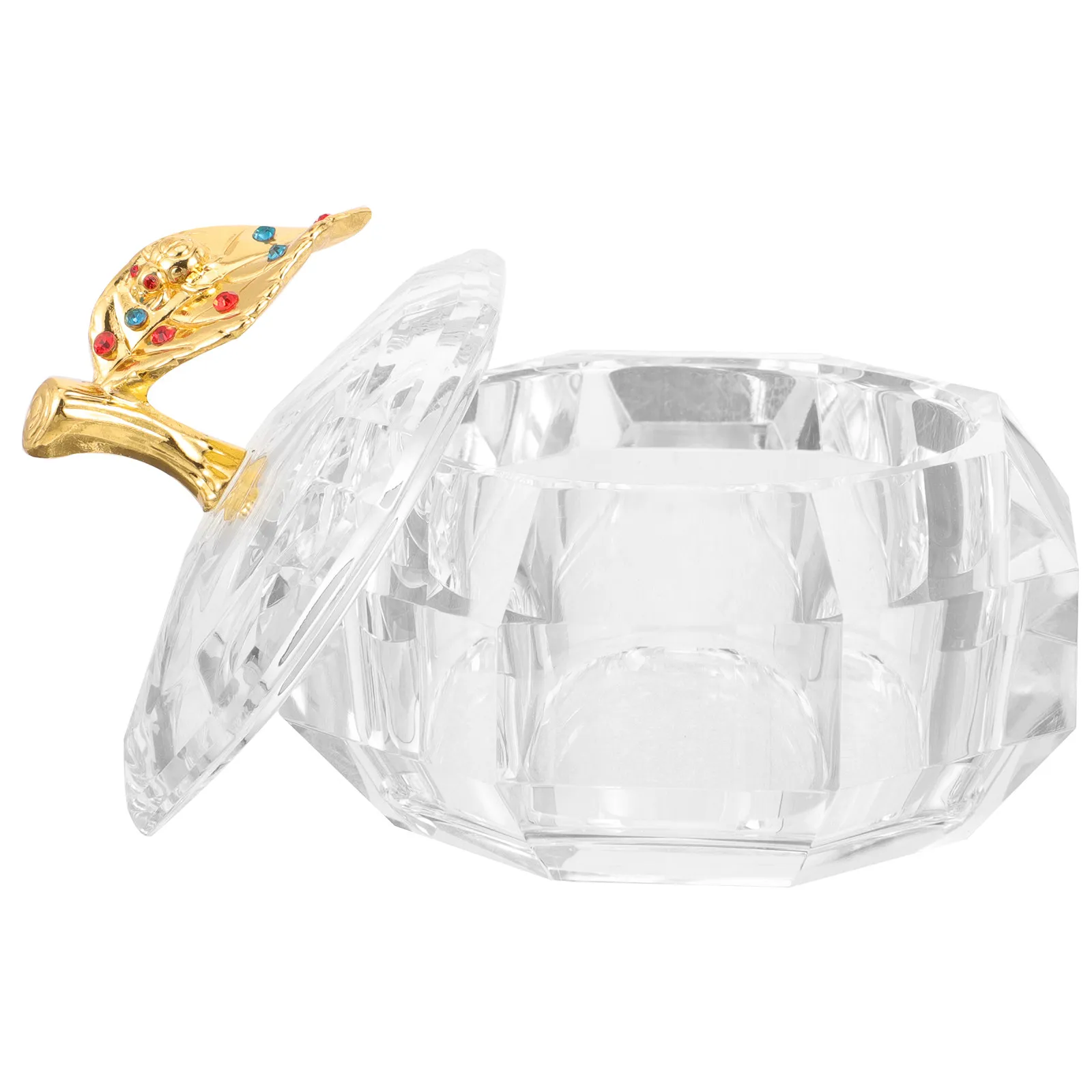 

Стеклянная чаша для маникюра с крышкой, маленькая компактная емкость для акриловых ногтей, держатель для жидкости для снятия лака, инструмент для маникюра